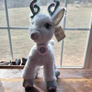 Build-A-Bear White and Multicolor Reindeer Stuffed Animal